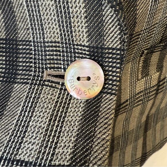 Burberry ( Burberrys' ) 90's Vintage Hemp / Linen Plaid Blazer Size XL ? - Picture 5 of 6